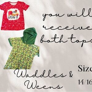 Kids' Red and Green Tops Set